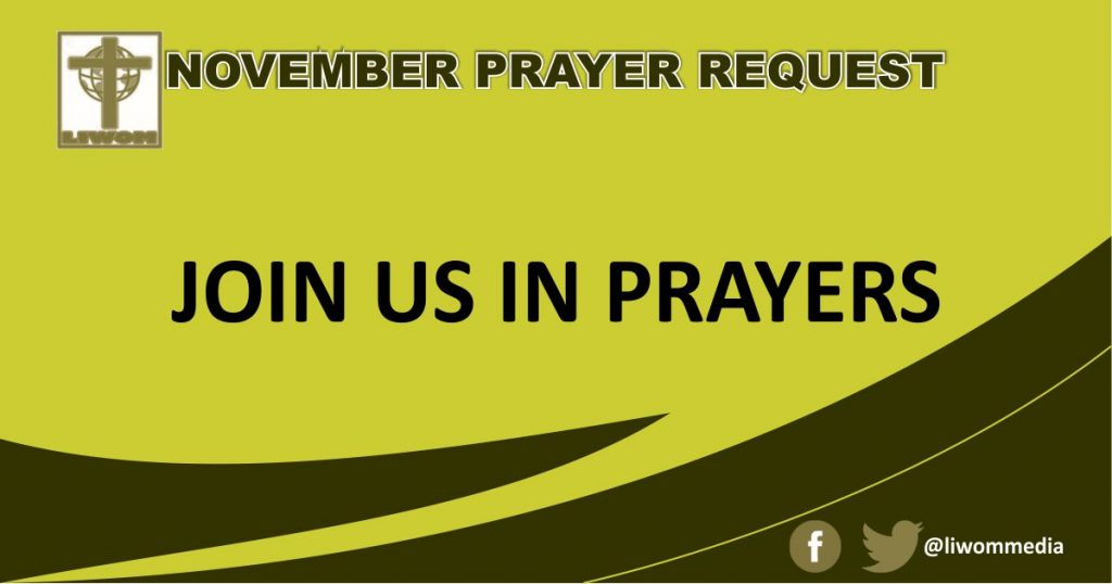Join us in prayer - November