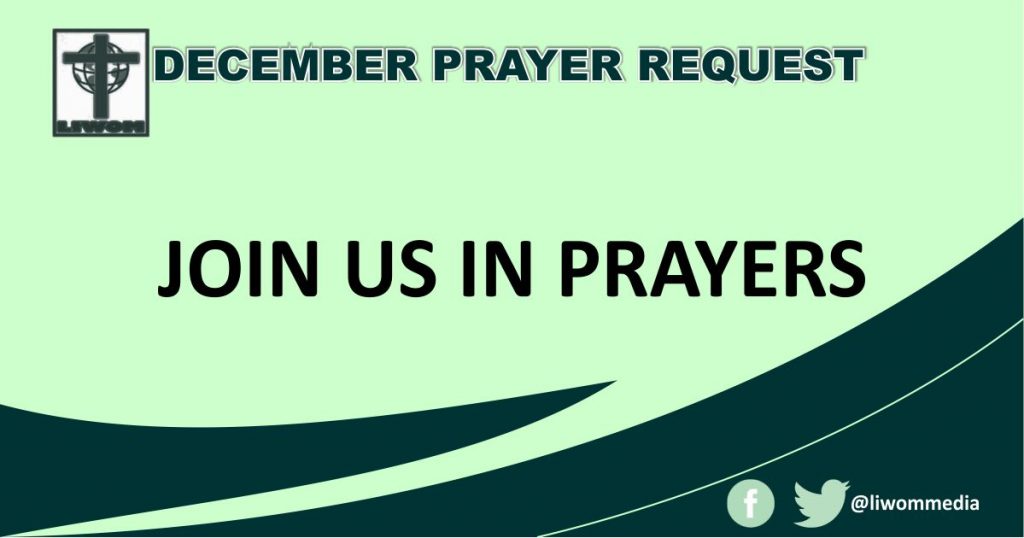 December 2020 Prayer Request